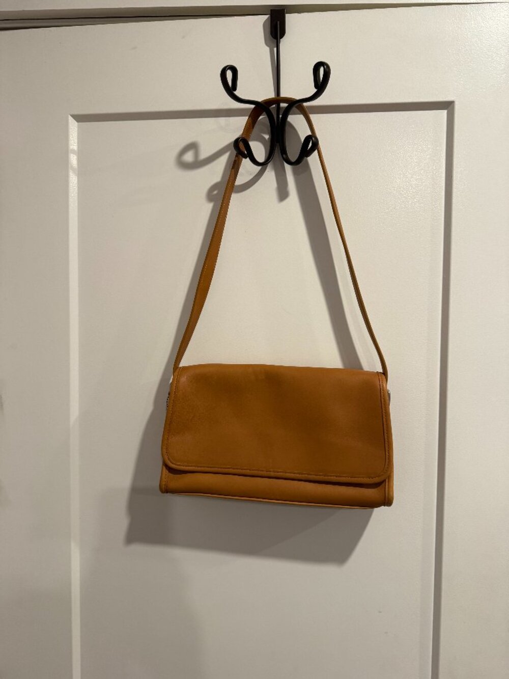 Vintage Coach Andrea Flap Bag 9072 British Tan Leather Crossbody USA Made